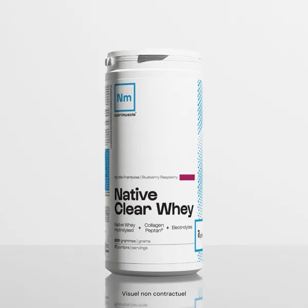 Pot de Native Clear Whey myrtille-framboise de 500 g